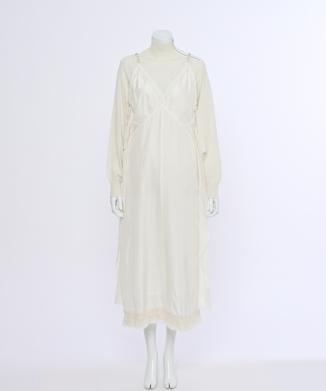 Wool Voile/Cupra Combination Dress