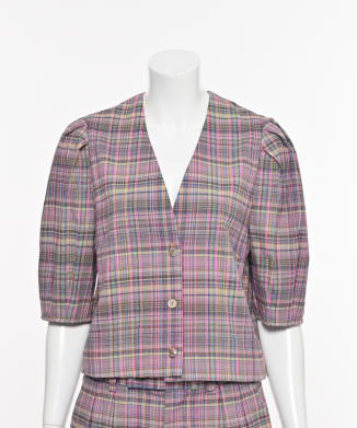 Yarn-dyded check shirt jacket
