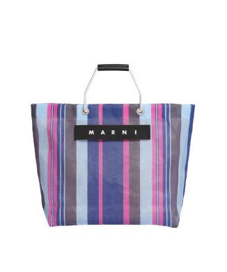 MARNI MARNI L 脈打つ ハンモックバッグ 黒x紫x茶等(ストライプ)