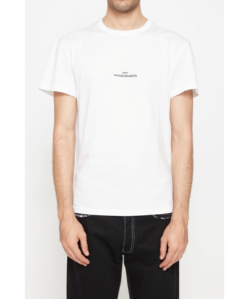 MaisonMargiela ディストーテッド ロゴ Tシャツ WHITE 46 MaisonMargiela ディストーテッド ロゴ Tシャツ WHITE 46