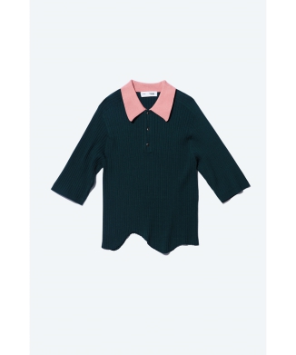 【TOGA TOO】Wave knit polo shirt