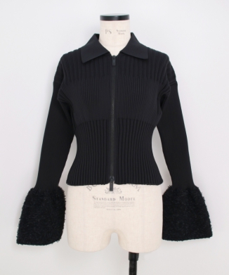 FLUTED REEF CROPPED ZIP SHIRT CARDIGAN［24/3/13(水)10:00販売開始予定］