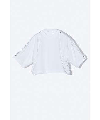 Cotton jersey zip T-shirt