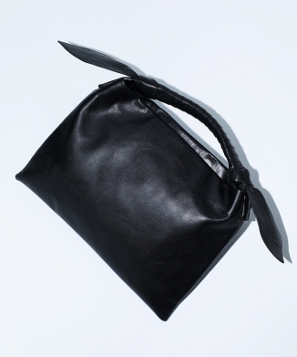 Leather ribbon bag