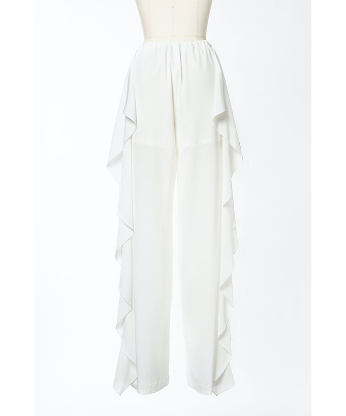 LACE PANELED RUFFLE TROUSERS(F242S023)｜阪急百貨店公式通販