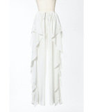 LACE PANELED RUFFLE TROUSERS