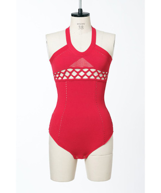 MASH KNIT HALTER-NECK BODYSUIT