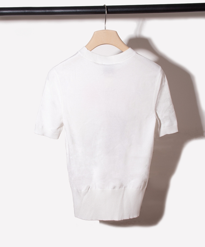 PATOU JACQUARD SHORT SLEEVES JUMPER(F243A012)|阪急百貨店 PATOU JACQUARD SHORT SLEEVES JUMPER(F243A012)|阪急百貨店