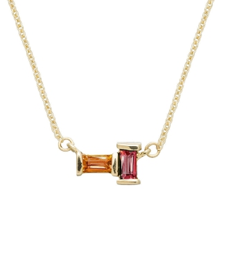 TU Y YO BAGUETTE ピンクトルマリン ＋ シトリン ネックレス