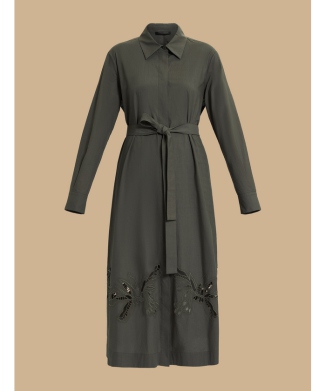 エンブロイダリーポプリンシャツドレス