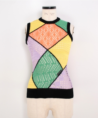 REGENERATED CROCHET SLEEVLESS PULLOVER