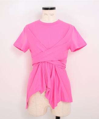 CROSS WAIST DRAPE T-SHIRT