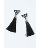 【TOGA TOO】Triangle fringe pieced earrings