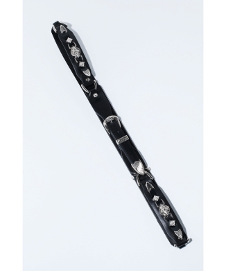 【TOGA TOO】Metal leather narrow belt