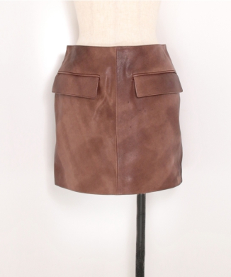 HEAVY LAMB LEATHER MINI SKIRT