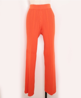 WIDE RIBBED SWEATER PANTS