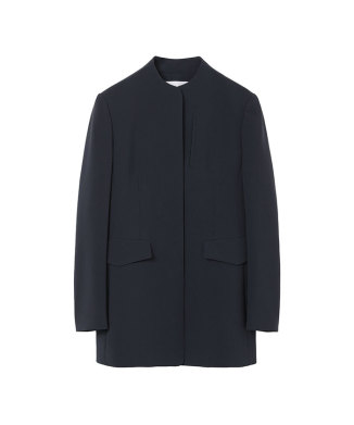 Acetate Polyester Mao Collar Jacket