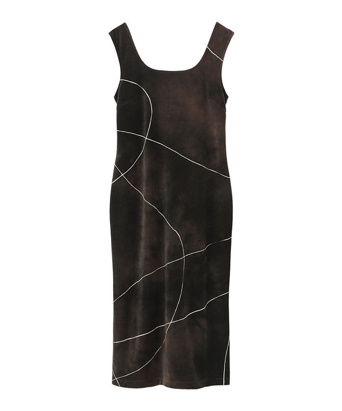 kintsugi Velour Jersey Square Neck Dress