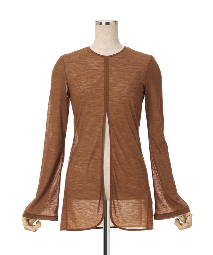 Hybrid Yarn Wool blend Jersey Front Slit TOP(F247S291)｜阪急