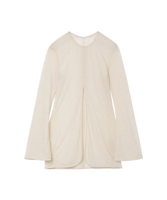 Hybrid Yarn Wool blend Jersey Front Slit TOP