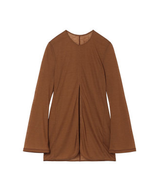 Hybrid Yarn Wool blend Jersey Front Slit TOP