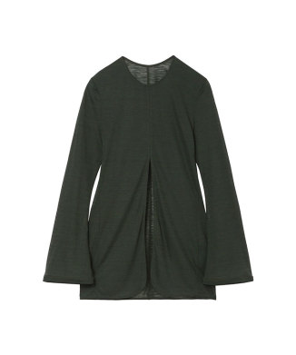 Hybrid Yarn Wool blend Jersey Front Slit TOP