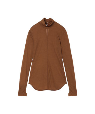 Hybrid Yarn Wool blend Jersey High Neck TOP