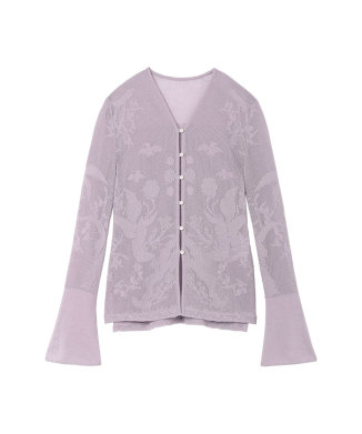 Watermark Pattern Knitted Cardigan