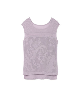 Watermark Pattern Sleeveless Knitted Top