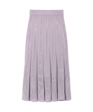 Watermark Pattern Pleated Knitted Skirt