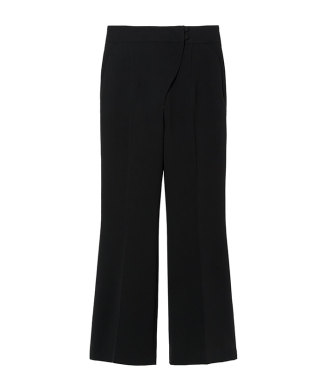 Acetate Polyester Cropped Suit Trousers