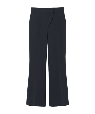 Acetate Polyester Cropped Suit Trousers