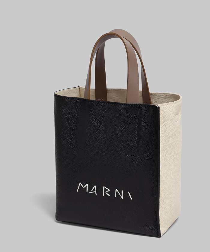 マルニ　Marni museoミニバッグ グレー ベージュ ブルー レザー製 Museo ソフトミニバッグ
