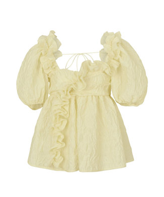 ORIANA TOP FLURRY MATELASSE SOFT YELLOW