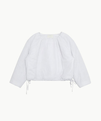 SHEER ROUND NECK PADDED TOP