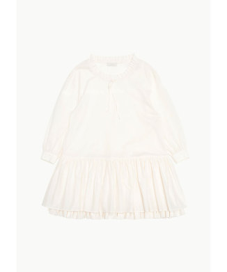 SHEER NECK FRILL DRESS