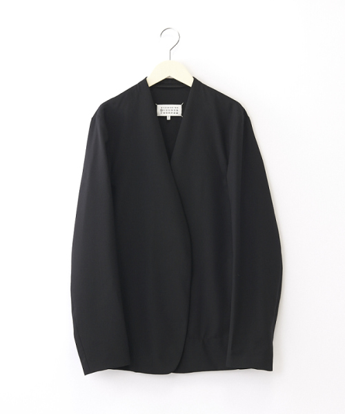MaisonMargiela ノーカラージャケット ブラック 46 MaisonMargiela ノーカラージャケット ブラック 46