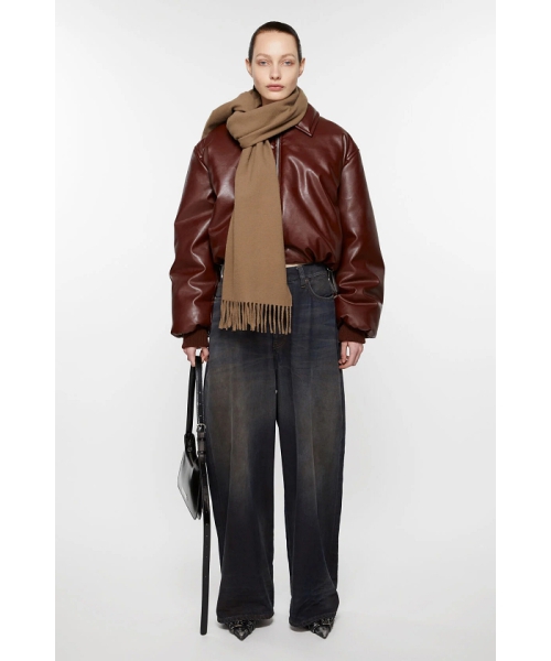 フリンジウールスカーフ - ナロー　ウォームホワイト フリンジウールスカーフ - ナロー ウォームホワイト Acne Studios