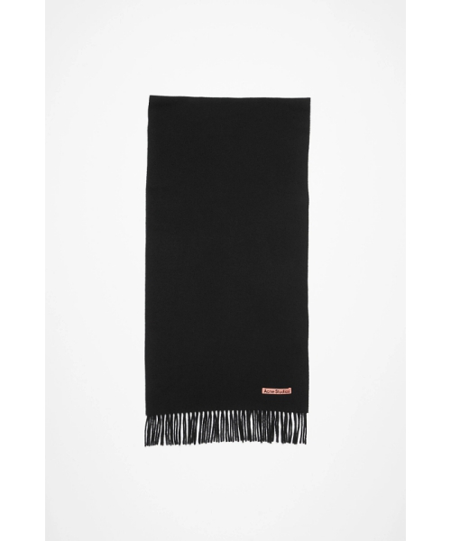 AcneStudios フリンジウールスカーフ - ナロー ブラック ワンサイズ AcneStudios フリンジウールスカーフ - ナロー ブラック ワンサイズ