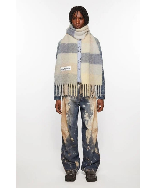 モヘヤブレンドチェックスカーフ(F24NA010)｜阪急百貨店公式通販サイト