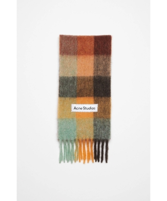 モヘヤブレンドチェックスカーフ