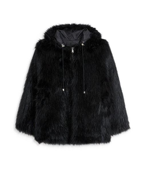 TheOpenProduct REVERSIBLE FAUX FUR HOOD JACKET BLACK 2 TheOpenProduct REVERSIBLE FAUX FUR HOOD JACKET BLACK 2
