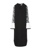 Floral Lace-Sleeve Classic Dress