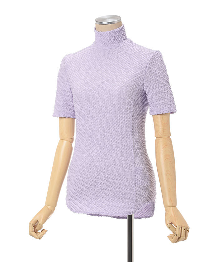 Shirring Jersey Jacquard High Neck Top(F251S030)｜阪急百貨店