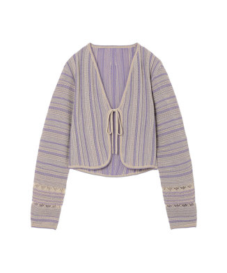 Drop Jacquard Knitted Cardigan