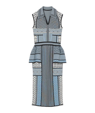 Geometric Pattern Knitted Dress