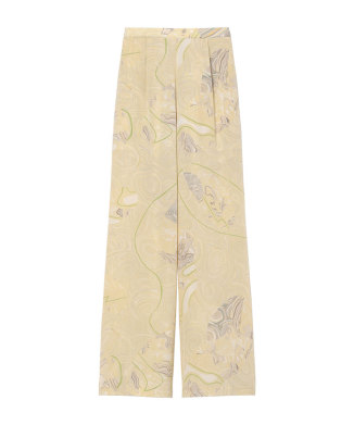 Marble Print Silk Trousers
