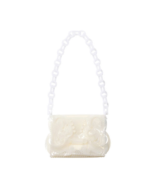 MameKurogouchi Transparent Sculptural Mini Chain Bag WHITE F MameKurogouchi Transparent Sculptural Mini Chain Bag WHITE F
