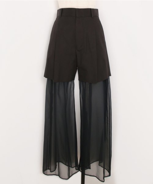 HYKE T/C LAYERED PANTS BLACK 1 HYKE T/C LAYERED PANTS BLACK 1