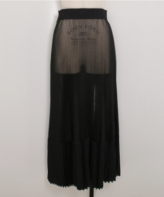 TAFFETA × ORGANDY PLEATED SKIRT